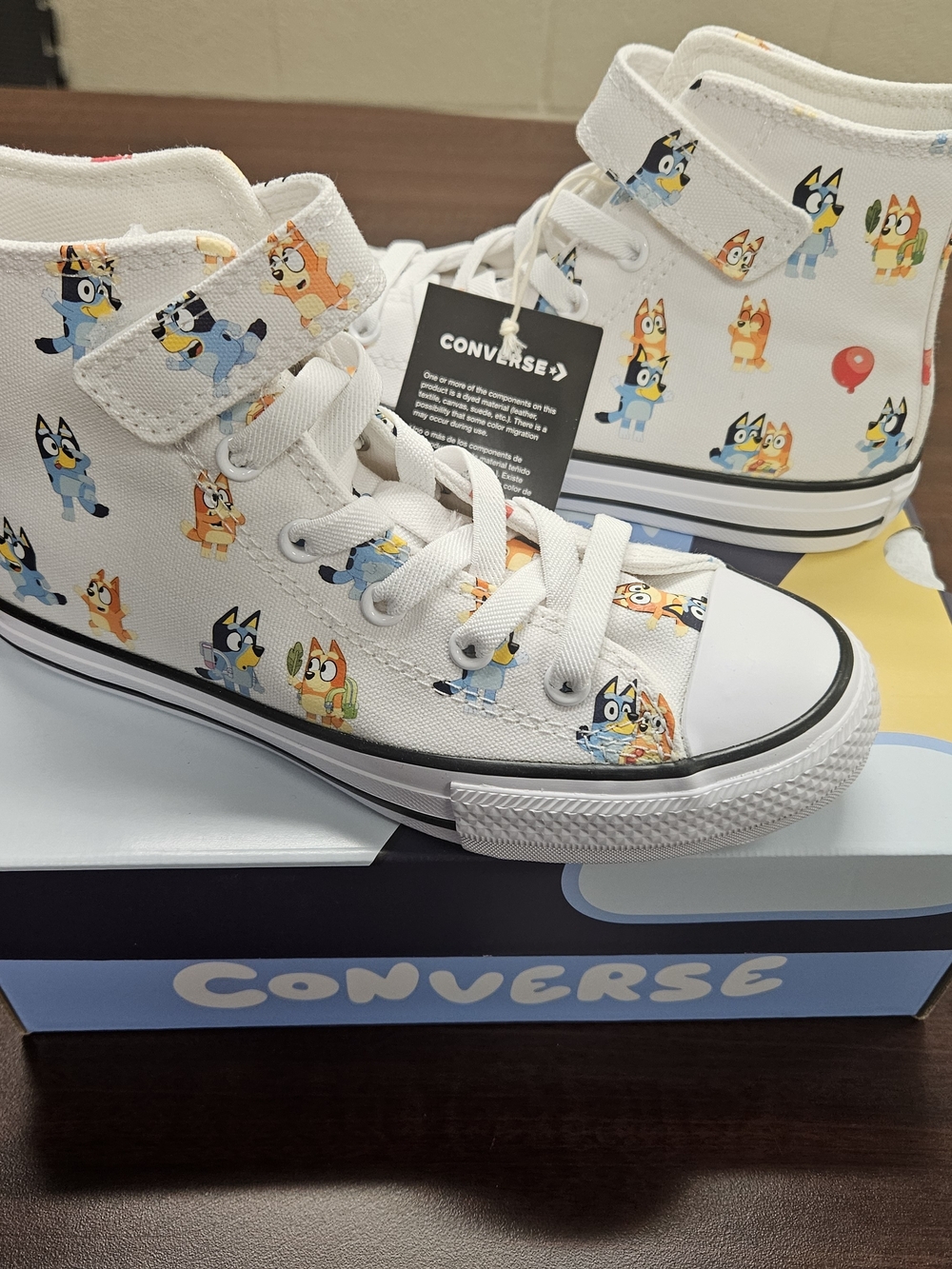 Converse Kids' White Bluey Print High-Top Sneakers